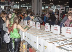 Comic books vendor on convention floor during Kansas City Comic Con